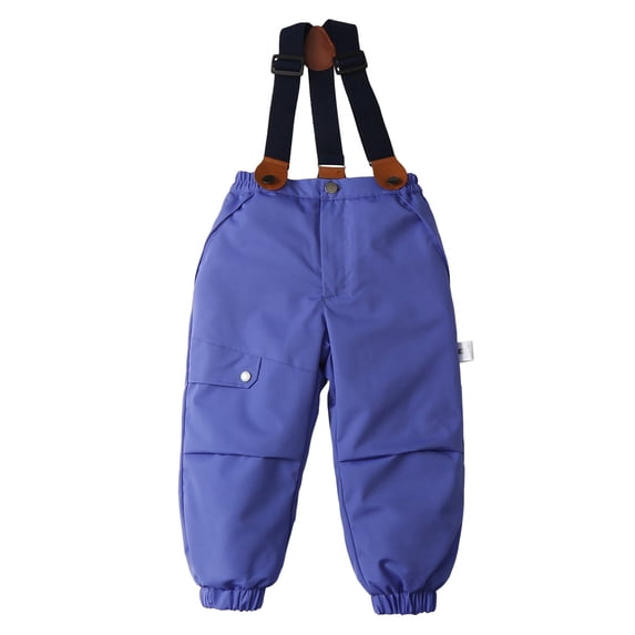 Usaibhir Baby Toddler Boys Girls Elastic Windproof Down Pants Lightweight Warm Snow Suspender Pants 2-6T