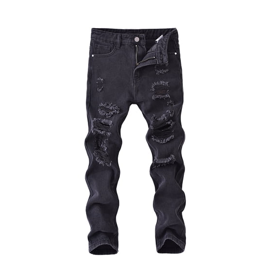 Usaibhir Boy's Skinny Fit Ripped Destroyed Distressed Fashion Denim Jeans Pants 5-13T