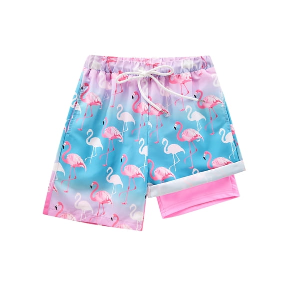 Usaibhir Boys Swim Trunks with Compression Liner Kids Swimsuits Boys Bathing Suit Kids Board Shorts Teen Boy Quick Dry Shorts 5-16T