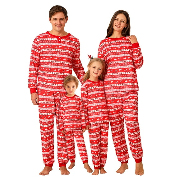 Usaibhir Family Christmas Pajamas Matching Sets Long Sleeve Holiday Pjs Loungewear 2 Piece Lounge Sets S-XXXL