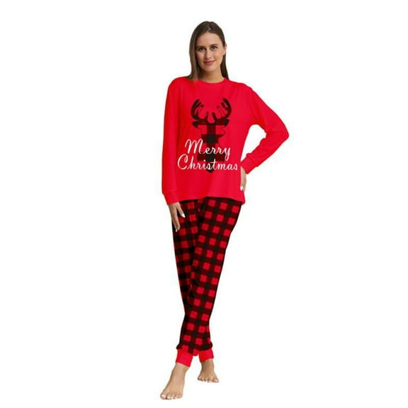 Usaibhir Family Christmas Pjs Matching Sets Christmas Pajamas for Family Christmas Pattten Pjs Holiday Xmas Jammies Set
