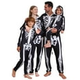 thumbnail image 1 of Usaibhir Family Matching Halloween Onesie Pajamas, Funny Skeleton Printed Hooded Zipper PJs Loungewear Sleepwear One-Piece Pjs for 2XL(Dad) Black, 1 of 7