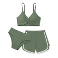 thumbnail image 1 of Usaibhir Girl's 3 Piece Bikini Set Cross Strap Swimsuits for Girls Bathing Suit with Shorts Teen Swimwear Swimming Suit 9-16T, 1 of 9
