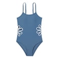 thumbnail image 1 of Usaibhir Girl's Solid Cut Out Sleeveless One Piece Swimsuit Bathing Suits Swimwear Beachwear for Kids 7-14 Years, 1 of 11
