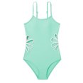 thumbnail image 1 of Usaibhir Girl's Solid Cut Out Sleeveless One Piece Swimsuit Bathing Suits Swimwear Beachwear for Kids 7-14 Years, 1 of 11