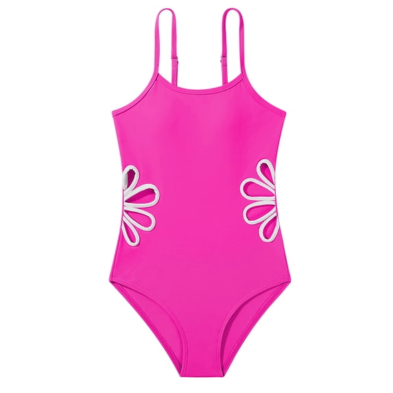Usaibhir Girl's Solid Cut Out Sleeveless One Piece Swimsuit Bathing Suits Swimwear Beachwear for Kids 7-14 Years