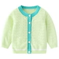 thumbnail image 1 of Usaibhir Girls' Cardigans Sweater Cotton School Uniforms Button Solid Long Sleeve Knit Sweaters for 3-4Y Green, 1 of 9