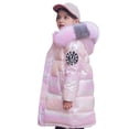 thumbnail image 1 of Usaibhir Girls Hooded Long Puffer Winter Coat, Shiny Iridescent Quilted Kids Jacket for Girls Ages 6-16, 1 of 5
