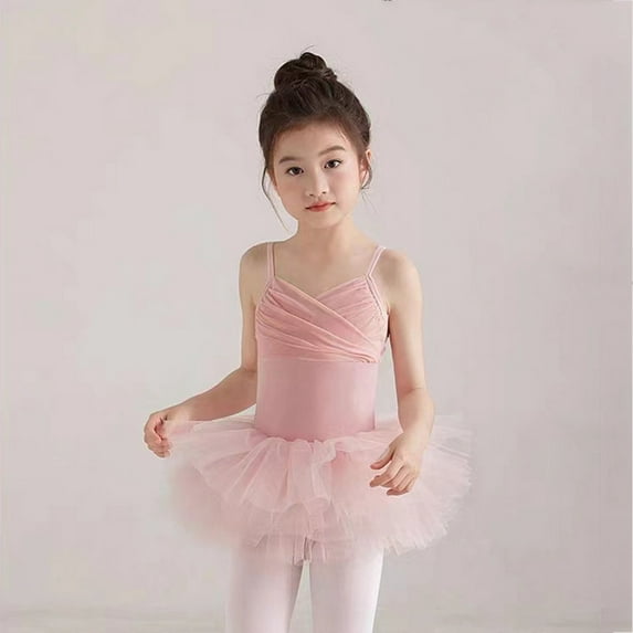 Usaibhir Girls Leotard Sparkly Ballet Tutu Dress Ballerina Dress Up Dance Outfit Gymnastics Costume Dancewear Stage Performance 6-13T
