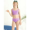 thumbnail image 1 of Usaibhir Girls Swimsuit Solid Swimwear Kids 2 Piece Bathing Suits Bikini Set Teen Girls 8-13 Years, 1 of 8