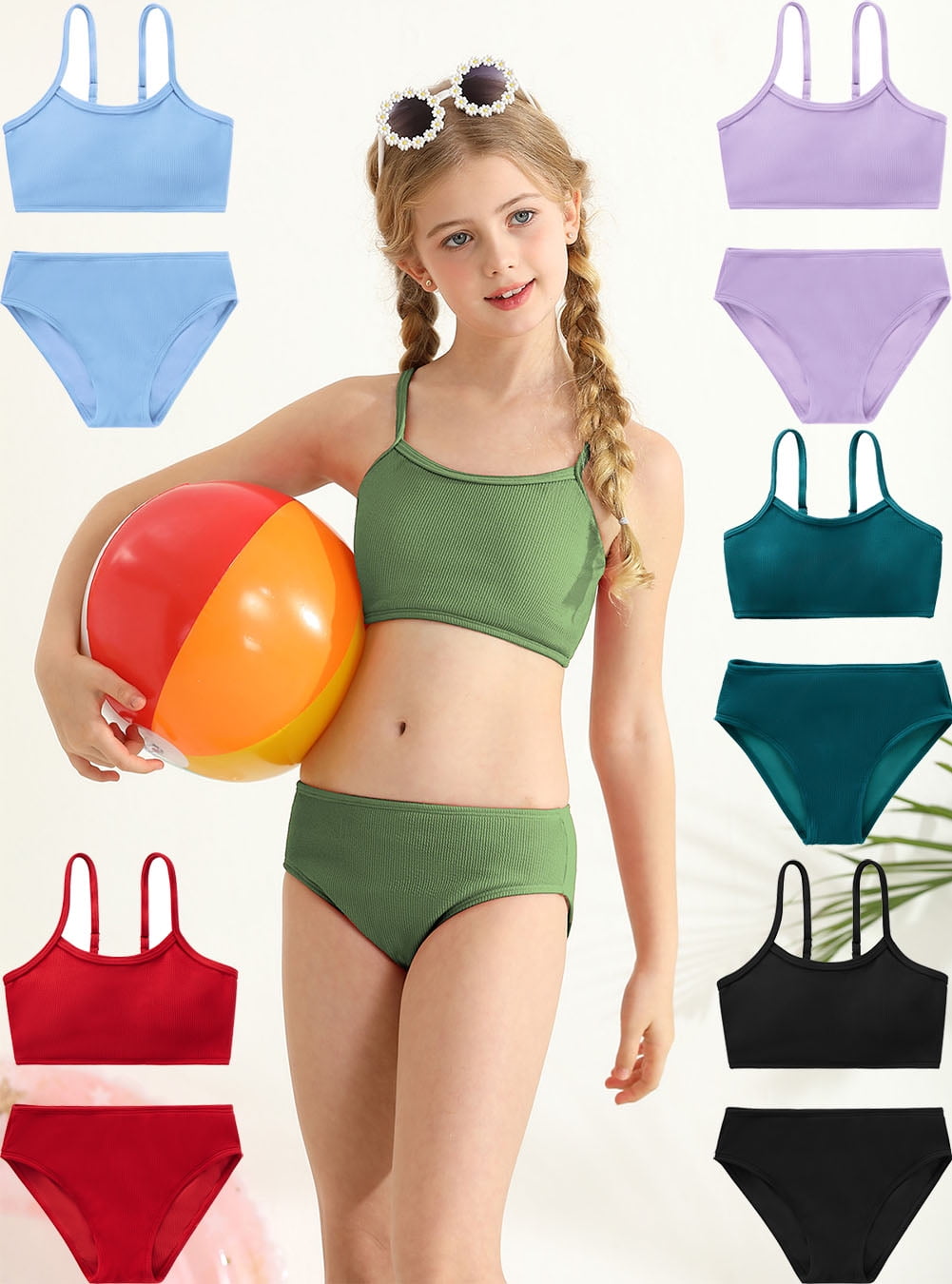 Confezione 4 Mutandine Bikini Senza Cuciture M&S Per Bambina – Nero/Bianco – Taglia 12-13 Anni