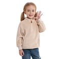 thumbnail image 1 of Usaibhir Girls Winter Casual Fleece Half Zipper Sweatshirt Long Sleeve Stand Collar Jacket Holiday Pullover Top 3-9T, 1 of 7