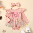 thumbnail image 1 of Usaibhir Infant Baby Girl Fall Winter Outfit Romper Dress Baby Dress Romper Flowers Lace Fall Winter Festival Clothes with Headband for 0-18M, 1 of 11