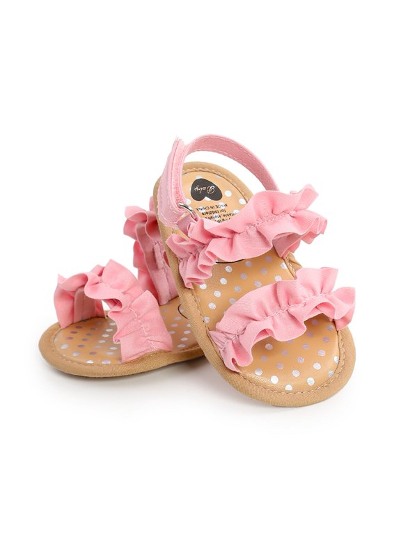 Infant Baby Girls Summer Sandals Premium Non Slip Rubber Soft Sole Breathable Toddler First Walker Outdoor Beach Shoes 0-18M