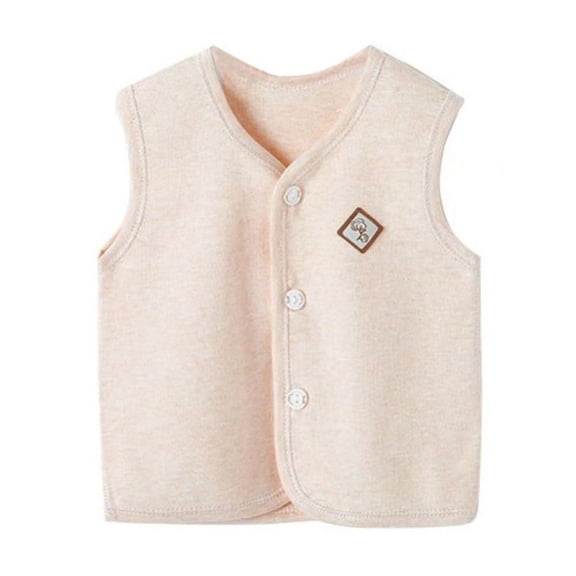 Usaibhir Infant Baby Toddler Vest Warm Sleeveless Jacket Spring Winter Boys Girls Waistcoat for 6-12M Cream-coloured