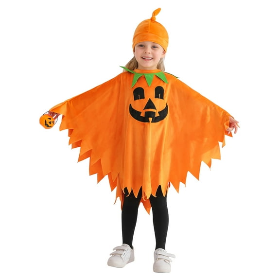 Usaibhir Kids Ghost Costume - Boo Hooded Cloak with Scary Face, Halloween Cape for Trick-or-Treating 1-6T