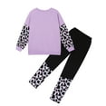thumbnail image 1 of Usaibhir Kids Girls Long Sleeve Color Block Sweatsuit Sets Crewneck Casual Sweatpants 2 Piece Outfits Sweatshirt and Pants 6-14T, 1 of 10