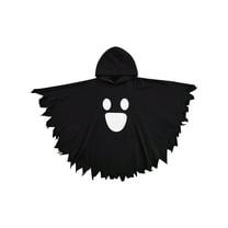 Usaibhir Kids Glow-in-the-Dark Ghost Costume - Boo Hooded Cloak with Scary Face, Halloween Cape for Trick-or-Treating 1-6T
