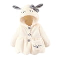 thumbnail image 1 of Usaibhir Kids Toddler Baby Girls Winter Warm Thick Outwear Tops Cotton Long Sleeve Rabbit Ear Hooded Clothes Coat Jacket for 2-3Y White eyelashes, 1 of 1