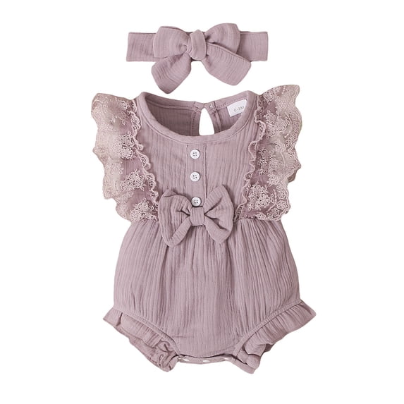 Usaibhir Newborn Infant Baby Girl Clothes Rompers Summer Jumpsuits Sleeveless Romper Infant Baby Clothes Girl 0-18M
