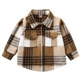 thumbnail image 1 of Usaibhir Toddler Baby Boy Girl Shirt Flanne Jacket Plaid Long Sleeve Button Down Shirt Kids Fall Winter Shacket Kids Coat, 1 of 10