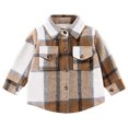 thumbnail image 1 of Usaibhir Toddler Baby Boy Girl Shirt Flanne Jacket Plaid Long Sleeve Button Down Shirt Kids Fall Winter Shacket Kids Coat, 1 of 12