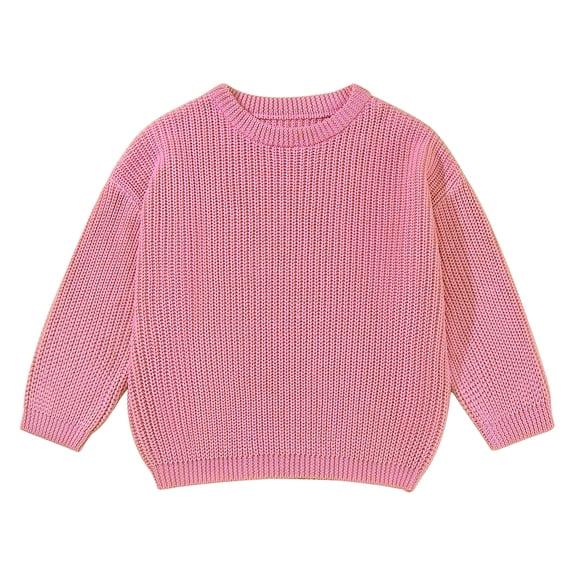 Usaibhir Toddler Baby Girl Boy Knit Sweater Round Neck Long Sleeve Pullover Sweatshirt Fall Winter Clothes 9M-4T