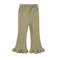 thumbnail image 1 of Usaibhir Toddler Baby Girls Soft Cotton Knit Ruffle Tights Leggings Solid Color Stretch Leggings Flare Trousers 1-8T, 1 of 4