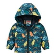 thumbnail image 1 of Usaibhir Toddler Boy Windbreaker with Hoods Kids Zipper Windproof Dinosaur Jacket Lightweight Spring Fall Coat, 1 of 9