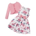 thumbnail image 1 of Usaibhir Toddler Girl Sleeveless Dresses and Long Sleeve Ruffle Cardigan 2 Piece Fall Outfits for 2-8T, 1 of 10