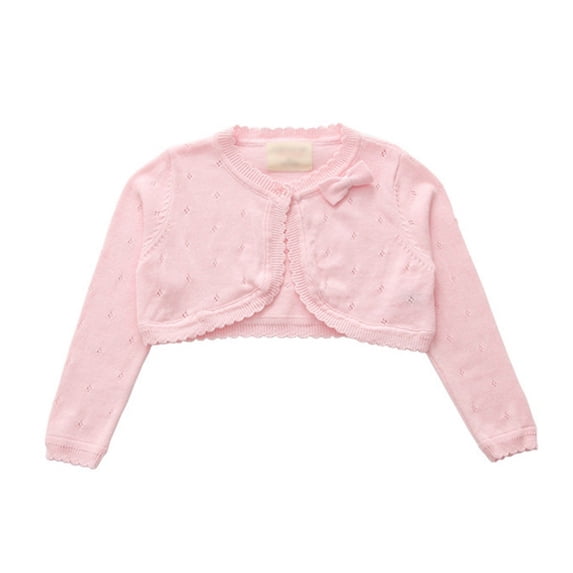 Usaibhir Toddler Girls Cardigan Sweater Bolero Shrug Baby Kids Long Sleeve Cropped Dress Up Button Closure Jacket Tops 1-8T