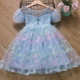 thumbnail image 1 of Usaibhir Toddler Girls Summer Tutu Puffed Dress Sleeve Casual Mesh Tulle Dress Butterfly Princess Sundress + Flash Light 3-9T, 1 of 16