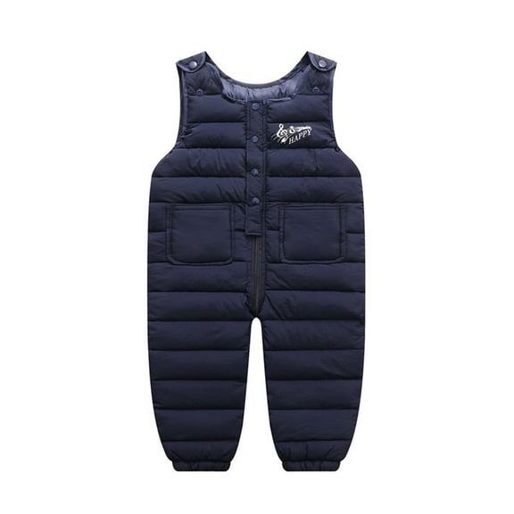 Usaibhir Toddler Unisex Winter Snow Pants Down Puffer Warm Overall Windproof Fleece Lined Jumpsuit 1-4T