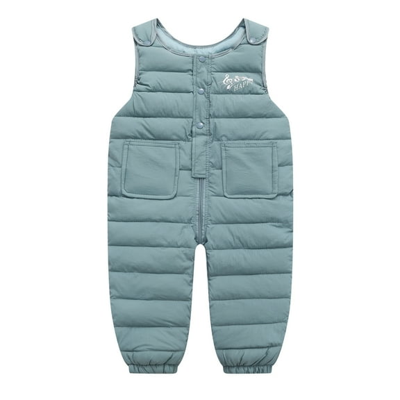 Usaibhir Toddler Unisex Winter Snow Pants Down Puffer Warm Overall Windproof Fleece Lined Jumpsuit 1-4T