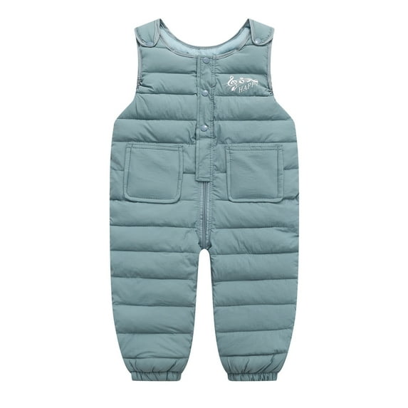Usaibhir Toddler Unisex Winter Snow Pants Down Puffer Warm Overall Windproof Fleece Lined Jumpsuit 1-4T