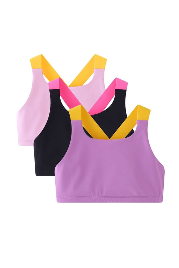 Training Bras for Girls Big Girls' Sports Bra Yoga Bra for Teens Comfort Dance Crop Top 5-13T