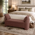 thumbnail image 1 of Usaint Upholstered Storage Bench, Padded Armrest Bedroom Bench for Bedroom, Entryway, Living Room, Rust, 1 of 11