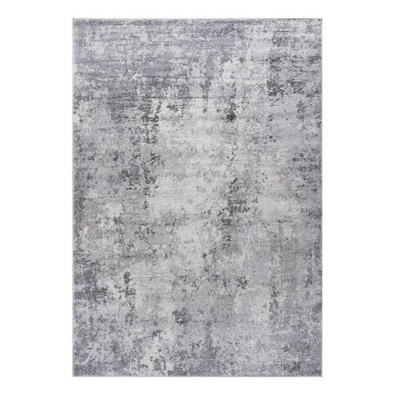 Usak Collection 5' x 7' Light Gray Oriental Distressed Non-Shedding Area Rug