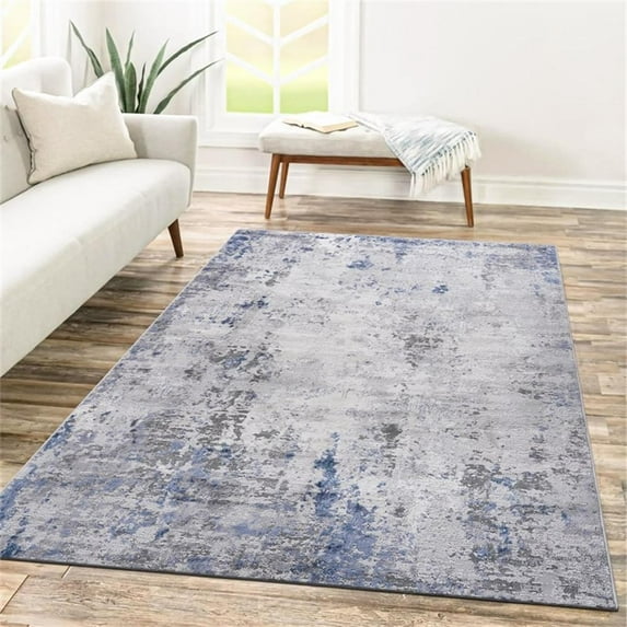 Usak Collection 7' x 10' Light Gray Oriental Distressed Non-Shedding Area Rug