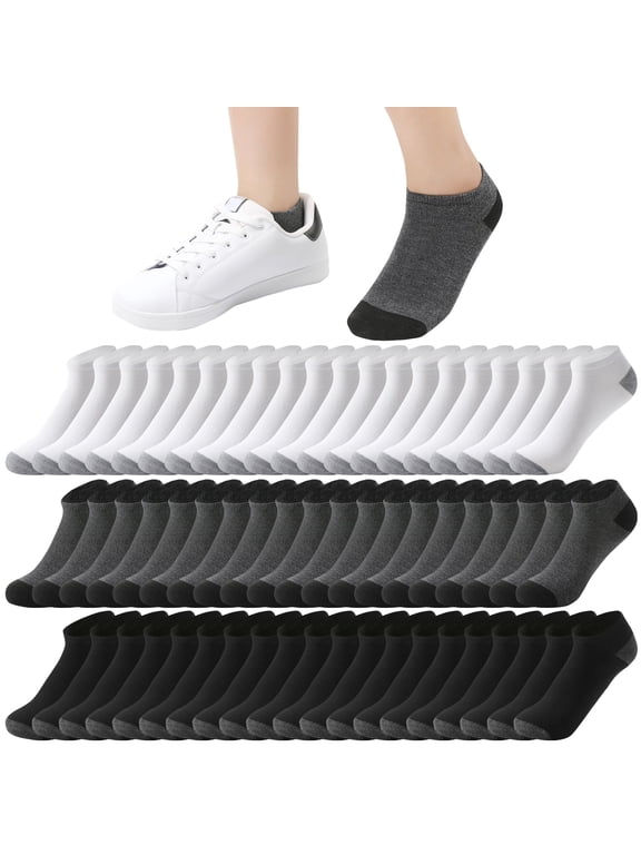 30 Pairs Men's Ankle Socks Lightweight Low Cut Casual Ankle Socks for Men Size 10-13