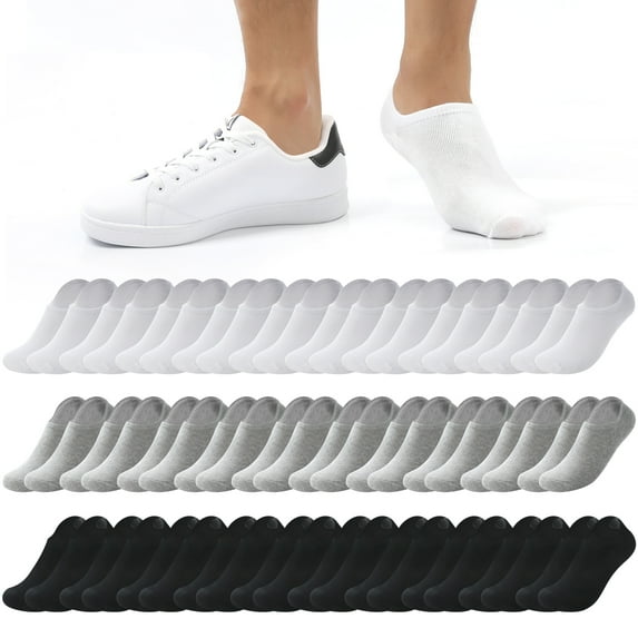 Usavemo 30 Pairs No Show Socks for Men Women Unisex Size 9-11