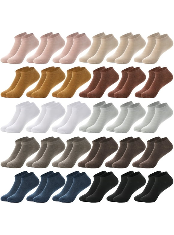 30 Pairs Womens Bamboo Ankle Socks Super Soft Low Cut Socks Thin Lightweight Socks for Women Size 6-11