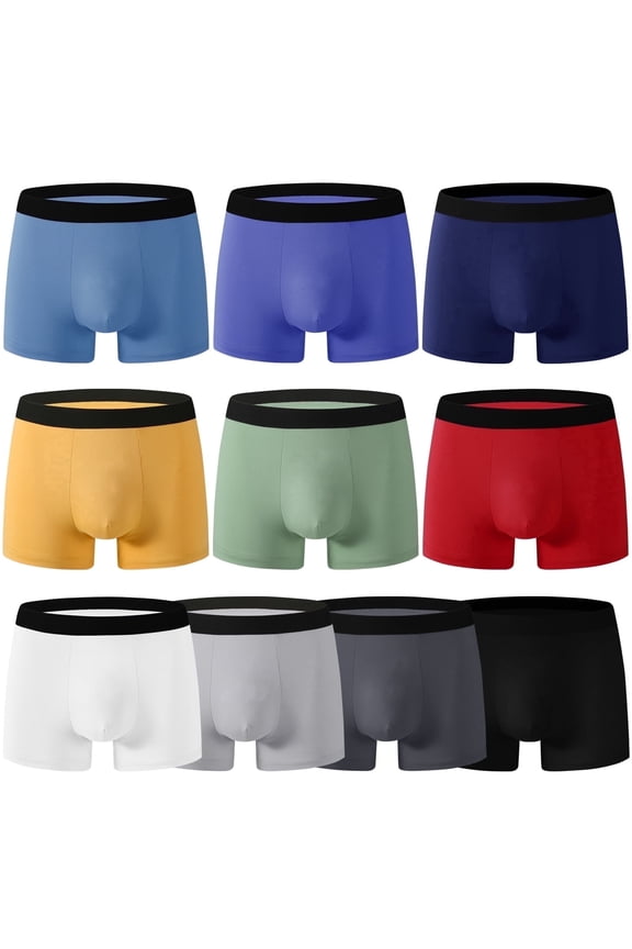 7+3 Bonus Pack Mens Boxer Briefs Lightweight Breathable Underwear for Men Size L