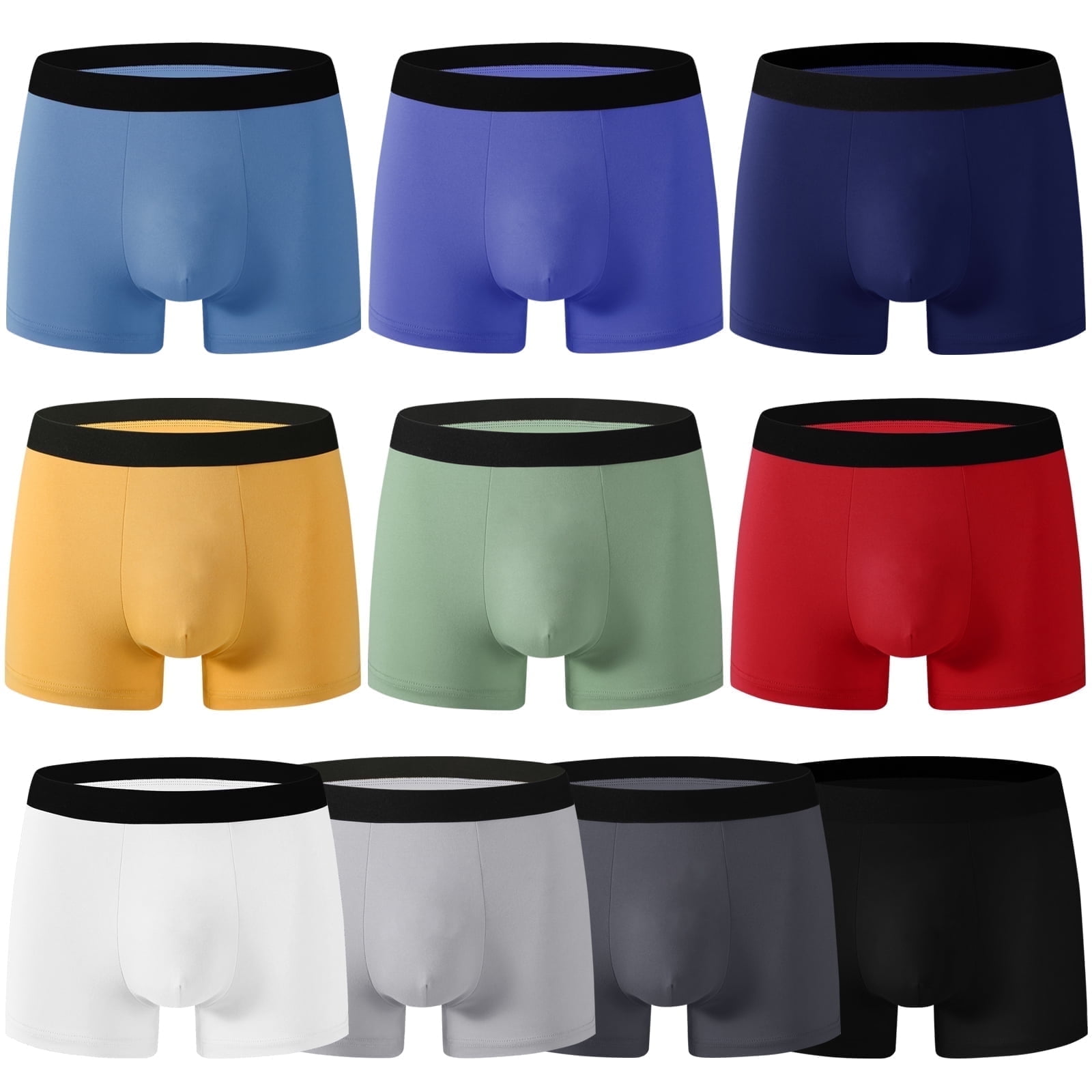 Usavemo 7+3 Bonus Pack Mens Boxer Briefs Lightweight Breathable Underwear for Men Size L