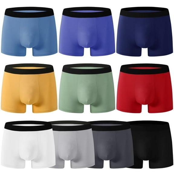 Usavemo 7+3 Bonus Pack Mens Boxer Briefs Lightweight Breathable Underwear for Men Size L
