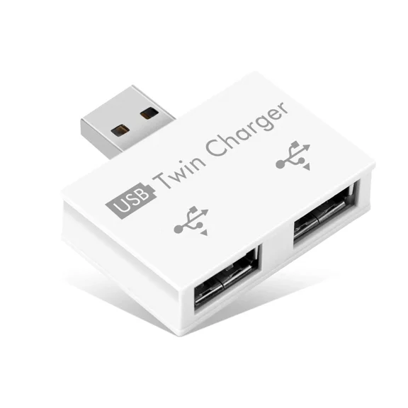 Usb 2.0 2-Port, Portable 2-Port Usb Hub, Usb Twin Charger Adapter 2.0 Hub, Ma...
