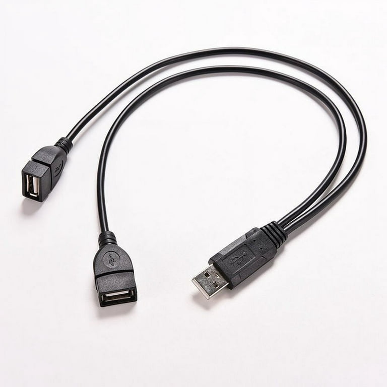 USB Splitter Cable, USB 2.0 Y Splitter Cord, USB A Male to Dual USB A  Female Adapter Cable USB Y Cable Extension Cord