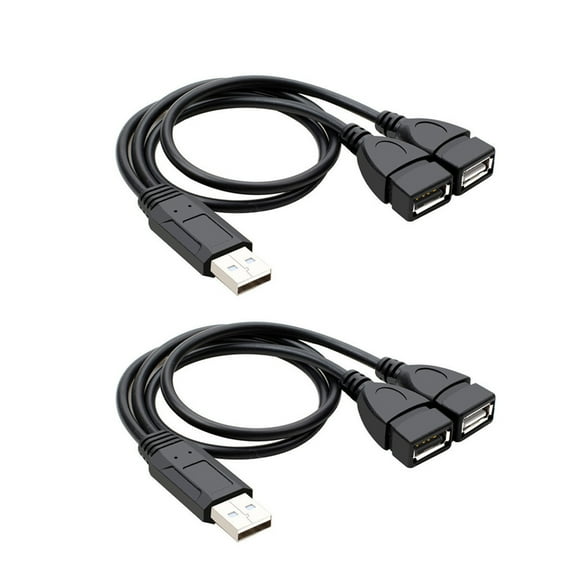 Usb 2.0 Extension Cable 1 Usb Male To 2 Usb Female Adapter Data Charging Cable Extension Cable Splitter 13.78in