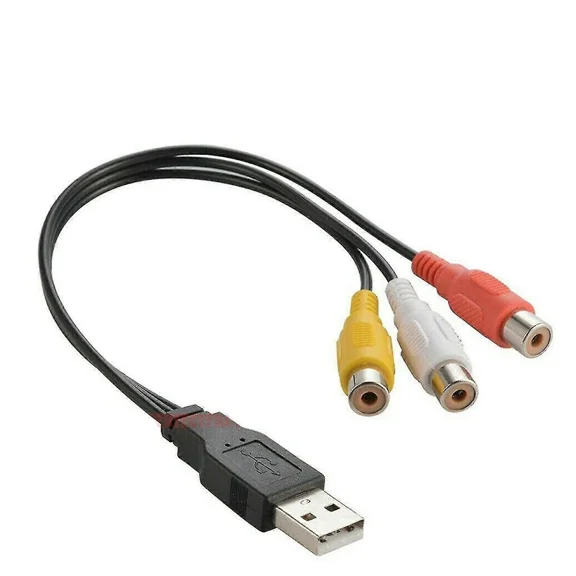 Usb 2.0 Male To 3 Rca Rgb Female Video Av A/v Converter Cable For Hdtv Pc Tv Computer Connect Dvd Kit