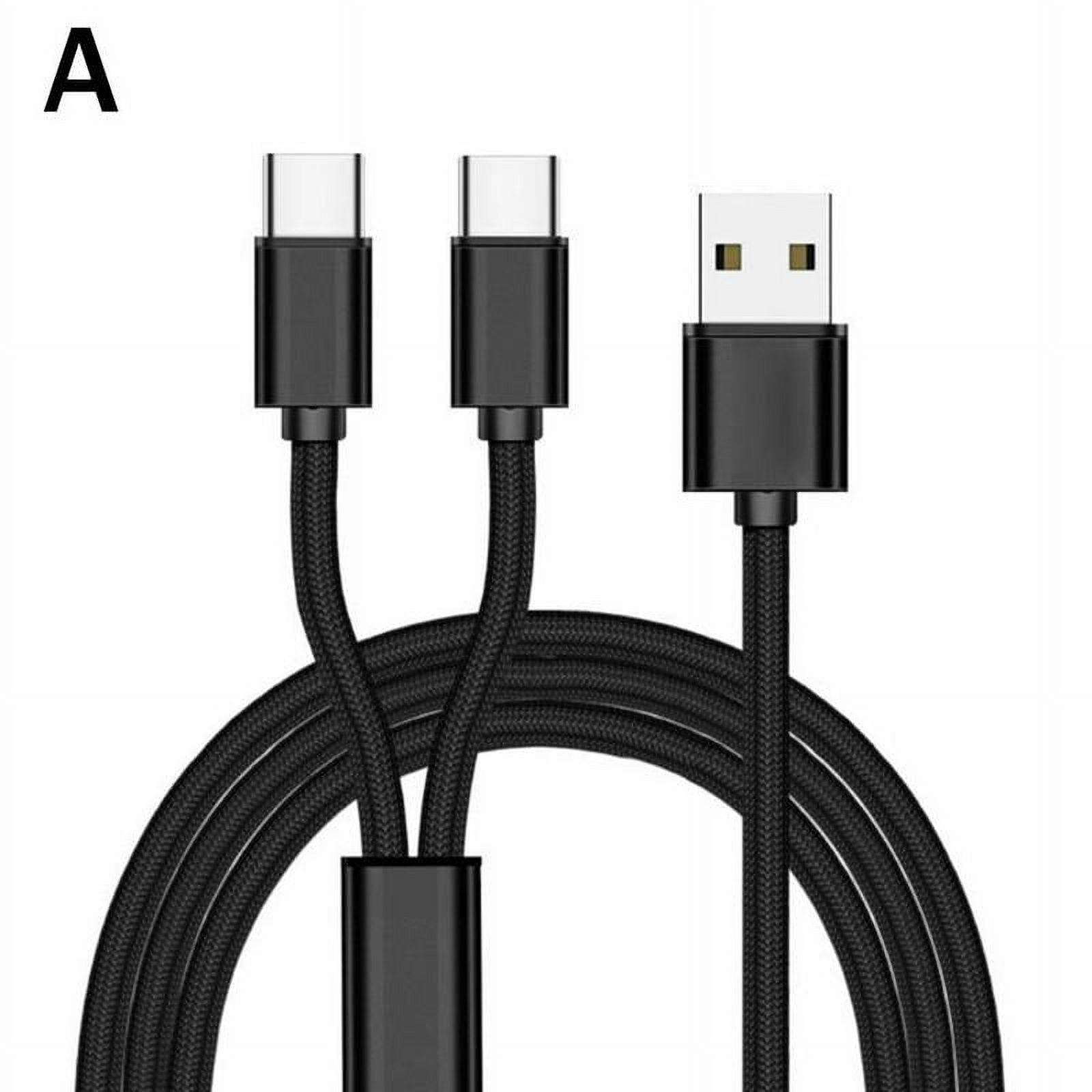 USB 2.0 A Male to Dual USB-C Male Y-Splitter Cable 0.5/1M Gray Aluminum  Alloy Type
